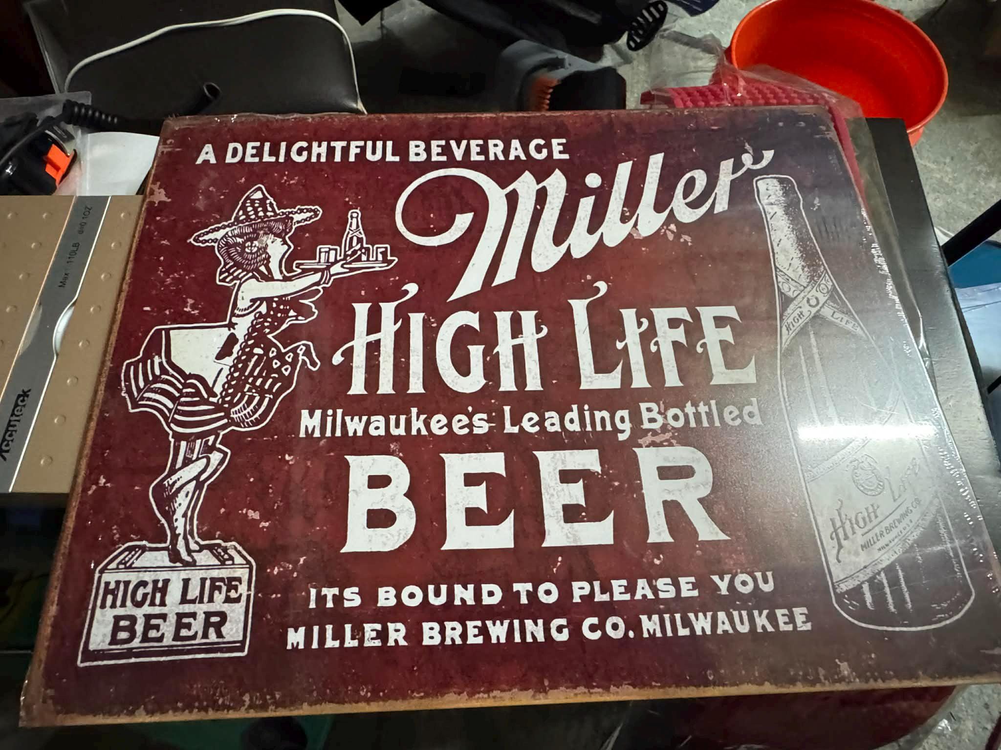 Vintage Miller Beer Sign - Etsy