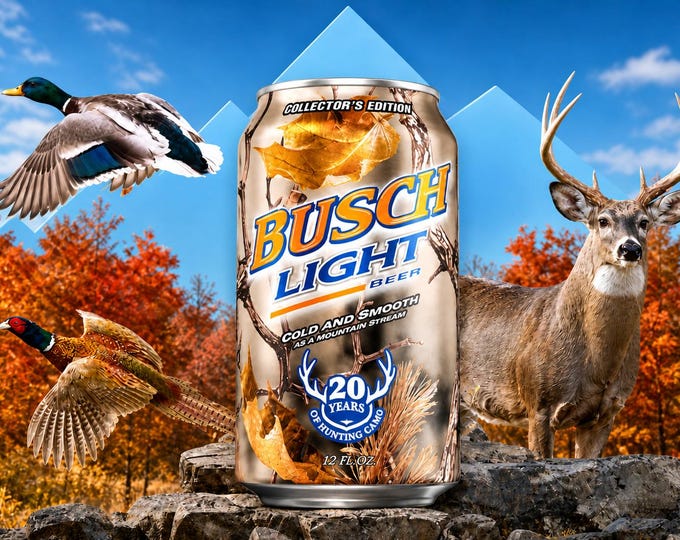 Busch Light Hunting Banner 36x24 Deer Duck Camo Beer Banner Hunting Camp Mancavedecor Garage Wall Decor