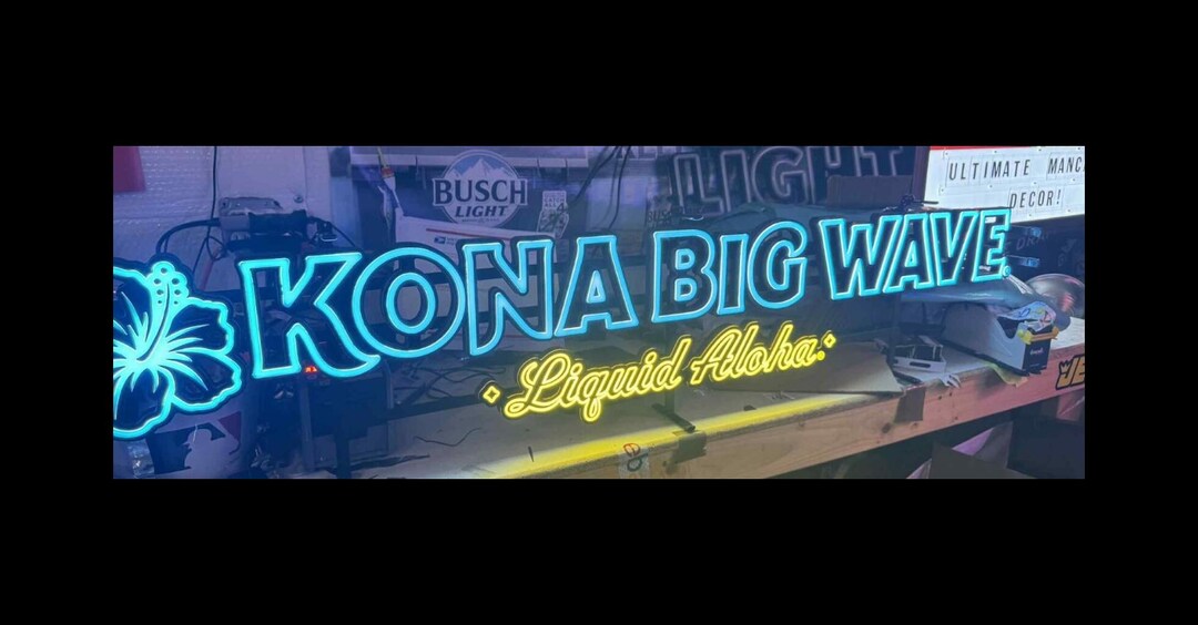 KONA BREWING BIG WAVE ネオンサイン 新古品 Kona Big Wave LED Neon Sign – Liquid Aloha Bar Light 60x12 – Rare