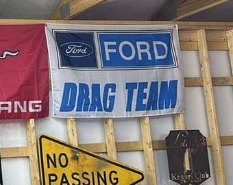 Ford Drag Racing Team Garage Banner Man Cave Banner 3x5ft