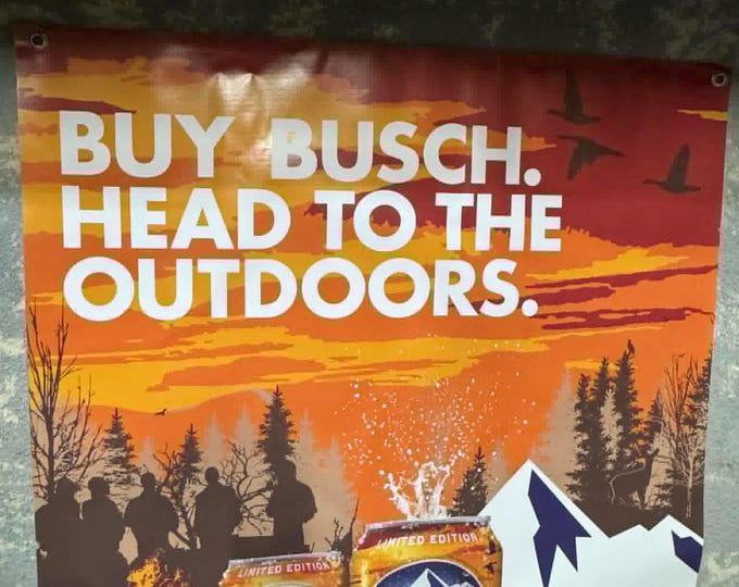 Busch Light Buy Busch Head To The Outdoors Banner 36x36 Hunting Camp Buschhhh Outdoor mancavedecor