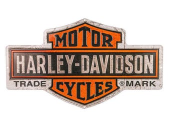 Harley-Davidson Nostalgic Bar & Shield Tin Sign – Vintage Style Motorcycle Garage Wall Decor 10x18