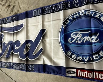 Ford Motorsports Service Station Mural Banner– 2x8 ft