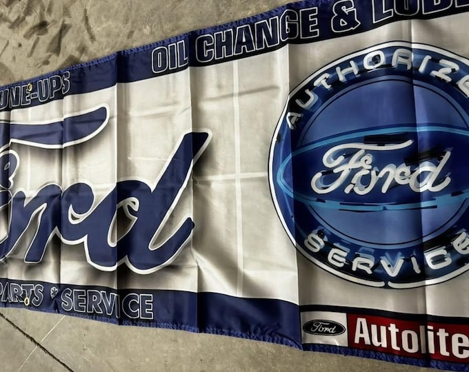 Ford Motorsports Service Station Mural Banner– 2x8 ft