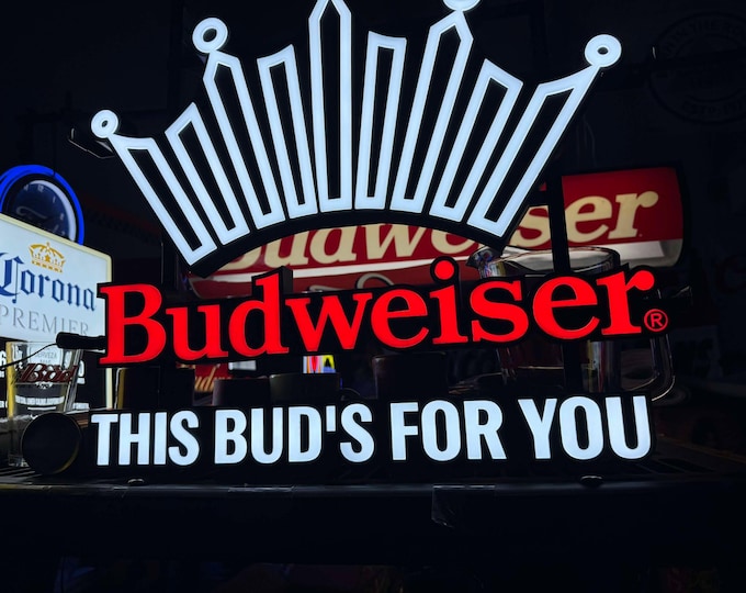 One left Budweiser  LED Neon Bar Light 23x22" Comes with ON/off and Dimmer