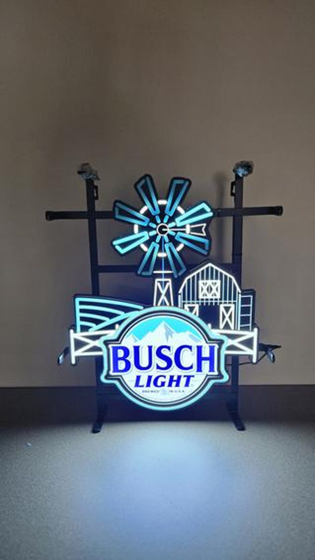 ネオンサイン　USA SCENE Animated Busch Light Farm Scene LED Neon Sign – Barn Windmill