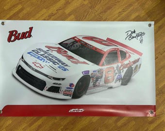 Budweiser Dale Earnhardt Jr Banner NASCAR Bud #8 Racing Mancave Wall Decor 36x22