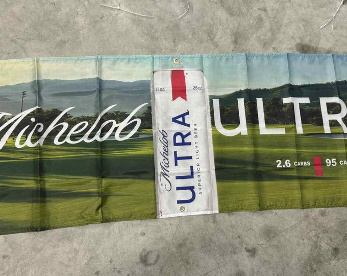 Michelob Ultra Golf Banner 2x6 FT Polyester Fabric – Beer Bar Decor – Golf Course Advertising Sign – Mancavedecor – Lightweight Wall Banner