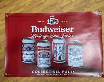 Budweiser 150th Anniversary Vinyl Banner | Celebrate 150 Years of Budweiser Wall Sign | 36” x 24”