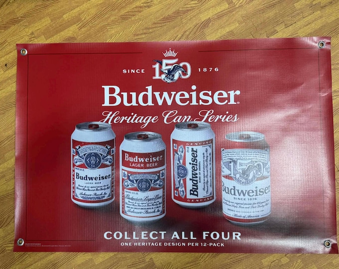 Budweiser 150th Anniversary Vinyl Banner | Celebrate 150 Years of Budweiser Wall Sign | 36” x 24”