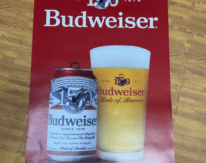Budweiser 150th Anniversary Vinyl Banner | Celebrate 150 Years of Budweiser Wall Sign | 36” x 24”