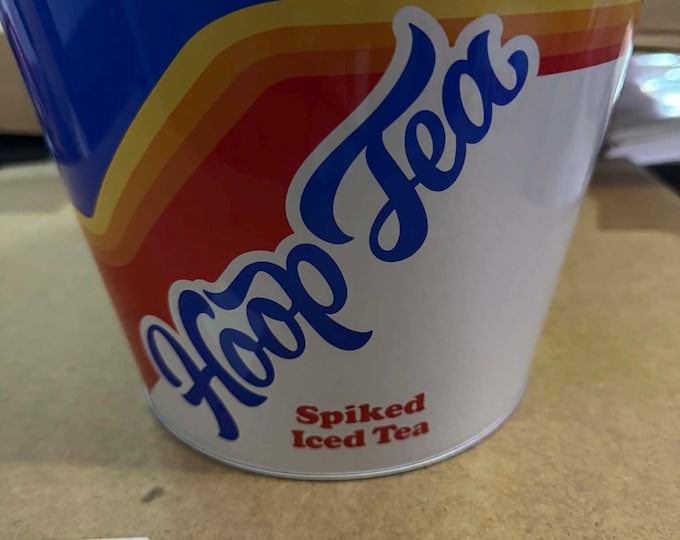 Hoop Tea Spiked Iced Tea Metal Ice Bucket – Bar Party Cooler – Beach & Patio Deco