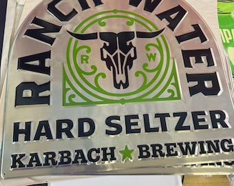 Ranch Water Hard Seltzer Karbach Brewing Tin Sign – 24"x10" – Bar & Man Cave Wall Art