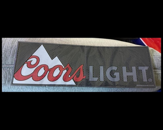 Coors Light Rubber Bar Mat | Rocky Mountain Refreshment | Home Bar Decor | Beer Lover Gift | Man Cave Essential | Bartender Mat