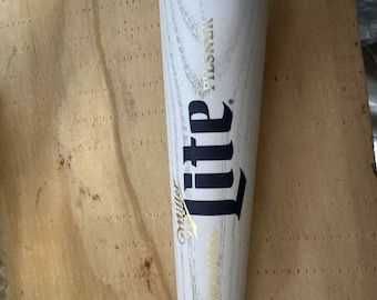 Miller Lite Beer Tap Handle – Wood Baseball Bat Style – 12" Bar Pull – New Made in USA
