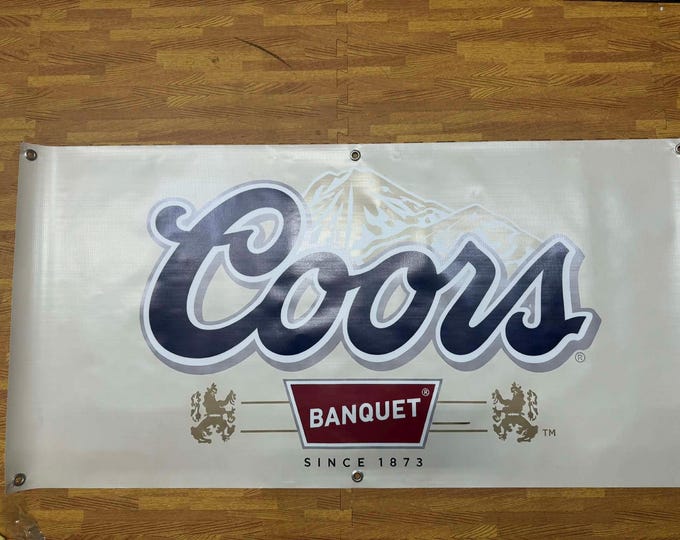 Coors Banquet Banner 48x24 Beer Sign Vintage Style Bar Decor Man Cave Garage Wall Banner Classic Beer Decor