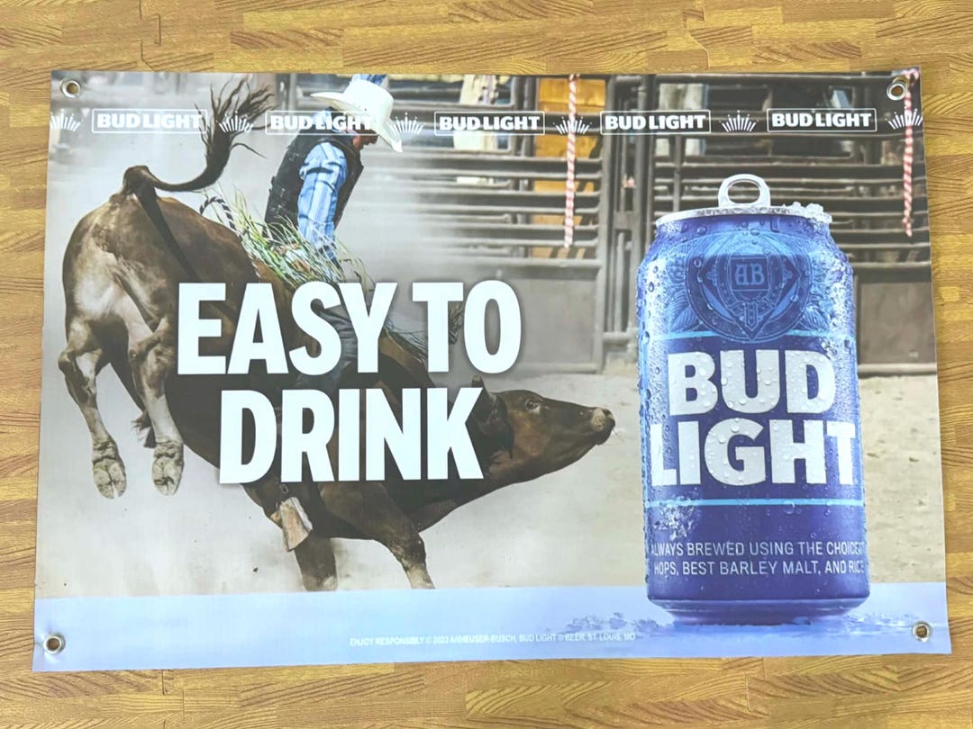 Bud Light Rodeo Banner Wall Decor 36x24 Beer Mancave Western