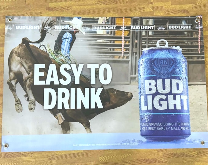 Bud Light Rodeo Banner Wall Decor 36x24 Beer Mancave Western Cowboy Bar Sign Garage Wall Art