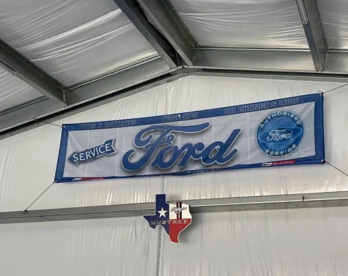 Ford Motorsports Service Station Mural Banner– 2x8 ft