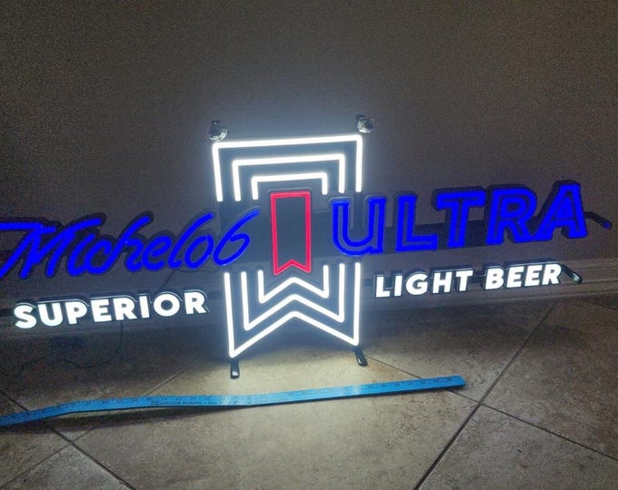 Michelob Ultra LED Sign 4FT – Iconic Ribbon Echo Design Bar Light Large 48” Wall Sign