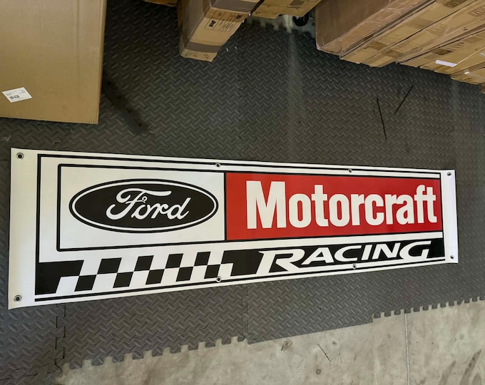 Ford Motorcraft Racing Banner – 75" x 18" – Heavy Vinyl – New Garage Mancave Decor