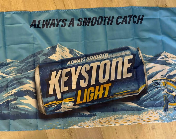 Keystone Light 'Always a Smooth Catch' Banner – 3'x5' – Perfect for Indoor/Outdoor Use