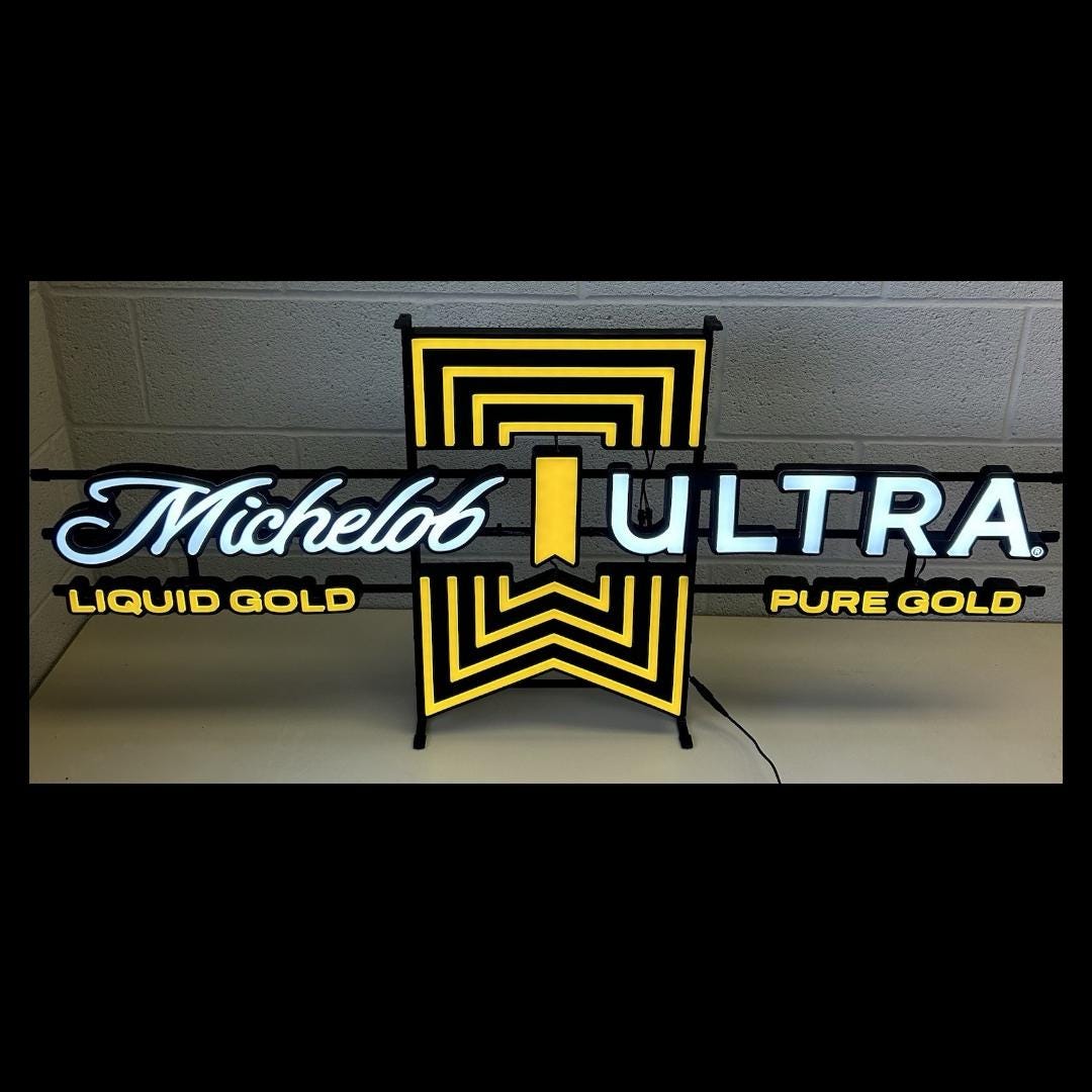 Michelob Ultra Liquid Gold LED Sign – Pure Gold – HUGE 48