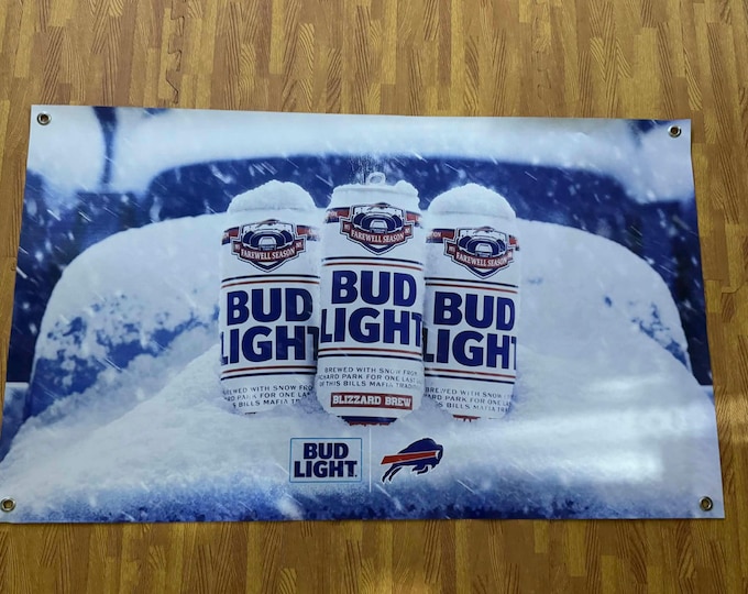 Bud Light Buffalo Bills Farewell Season Banner NFL Football Mancave Wall Decor