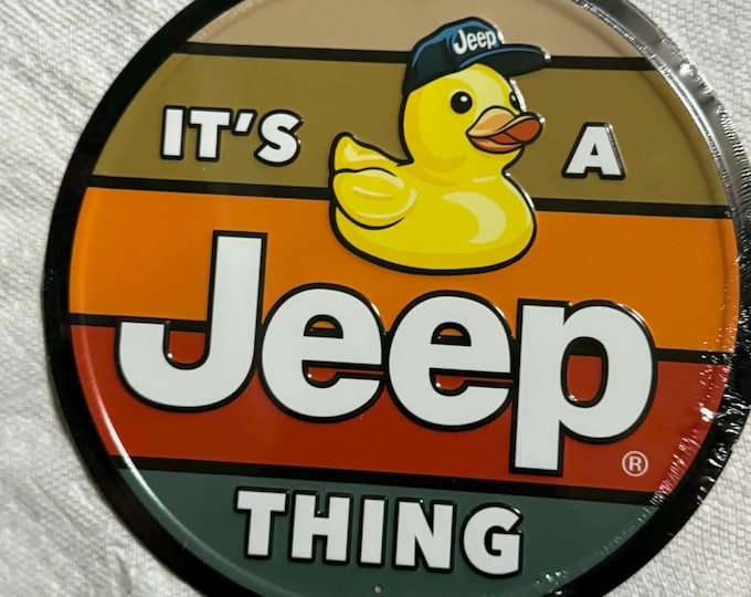 It’s a Jeep Thing Tin Sign – 12” Round Metal Jeep Duck Sign – Jeep Garage Man Cave Wall Decor