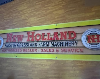 New Holland Farm Banner 80x20 Tractor Shop Mancavedecor Farm Equipment Wall Decor