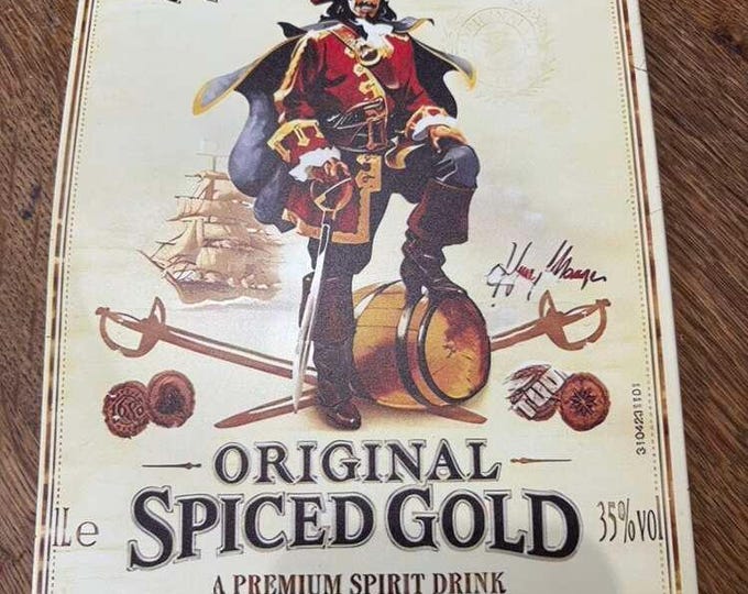 Retro Captain Morgan Rum Tin Sign – Bar, Pub, or Man Cave Decor – 7.87" x 11.8" Metal Wall Sign