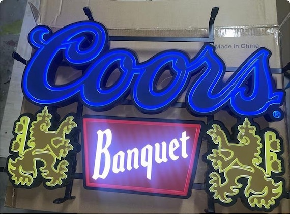 Coors・ネオンサイン Crs Light Neon Signs 17 * 11 Inch(Azure+Red+White) + Bikini