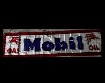 Beautiful Mobil Gas Station Service Banner Wall Art 2x8ft