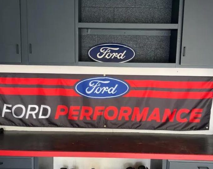 Ford Performance Racing Team Garage Banner Man Cave Banner 2x8ft