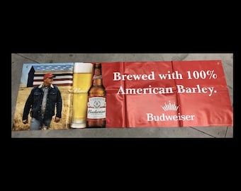 Large Budweiser American Farmer Vinyl Banner – 70" x 24" – Brand New