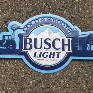 2024 Busch Light For The Farmers Bar Sign – 24&quot;x13&quot; Metal Beer Wall Decor