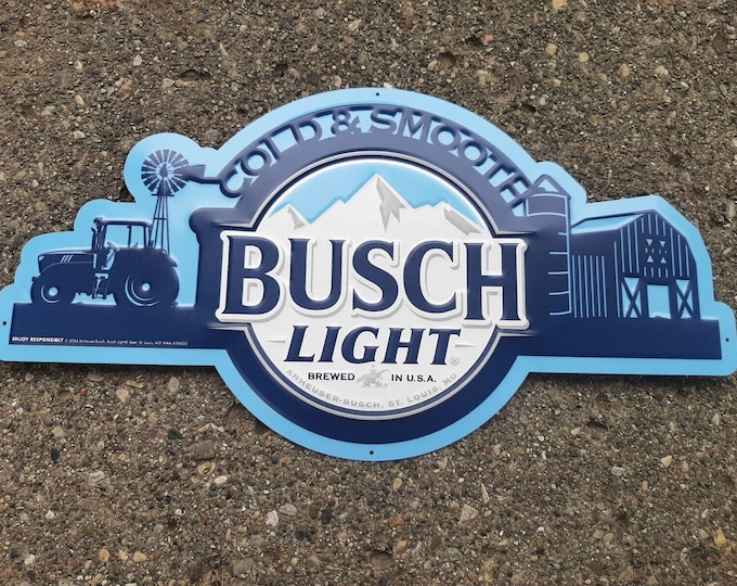 2024 Busch Light For The Farmers Bar Sign – 24"x13" Metal Beer Wall Decor