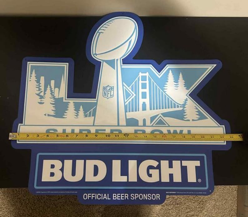 Bud Light Super Bowl LX Tin Sign 21x23 – Official NFL Beer Sponsor Sign ...