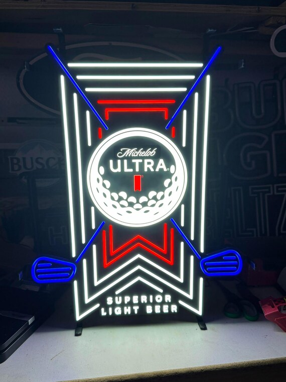 Michelob Ultra Golf LED Sign: Animated Beer & Golf Decor (24