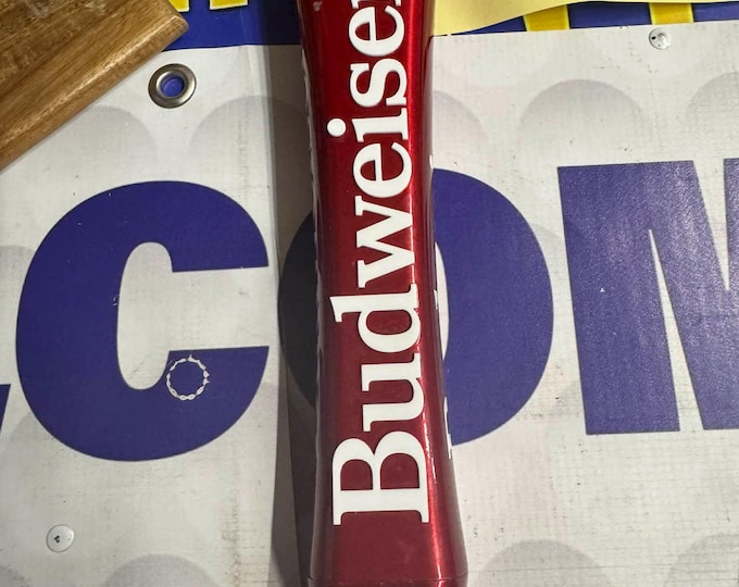 Budweiser Tap Handle Red Metallic Beer Tap Handle Kegerator Mancavedecor Bar