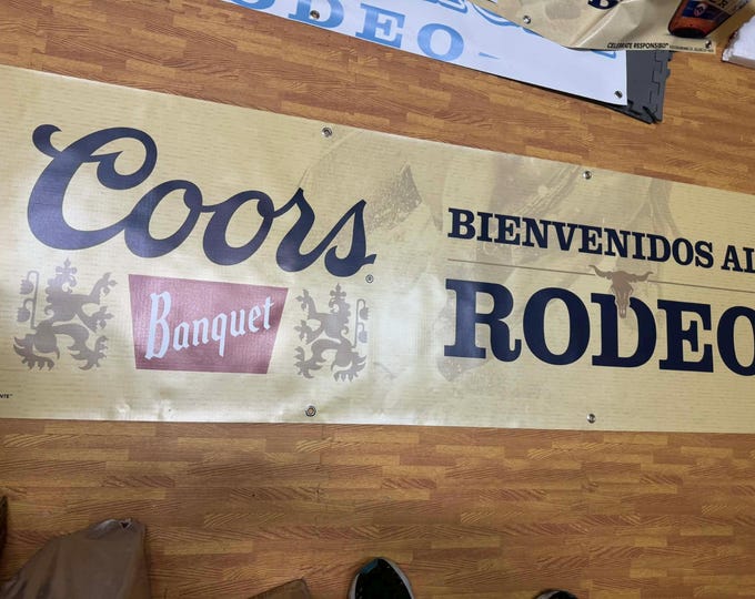 Coors Banquet Welcome Rodeo Fans Banner 76x24” Western Bar Mancave Decor
