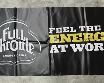 Full Throttle Energy Banner 2x4 Ft – Event Advertising Sign – Man Cave or Garage Decor