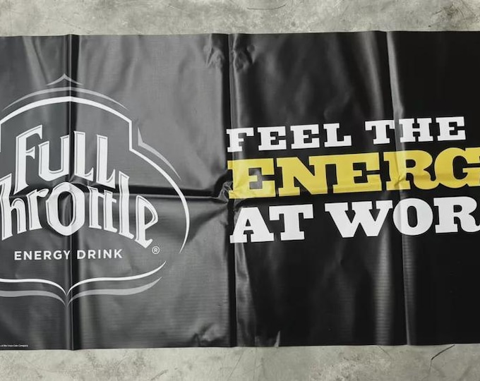 Full Throttle Energy Banner 2x4 Ft – Event Advertising Sign – Man Cave or Garage Decor