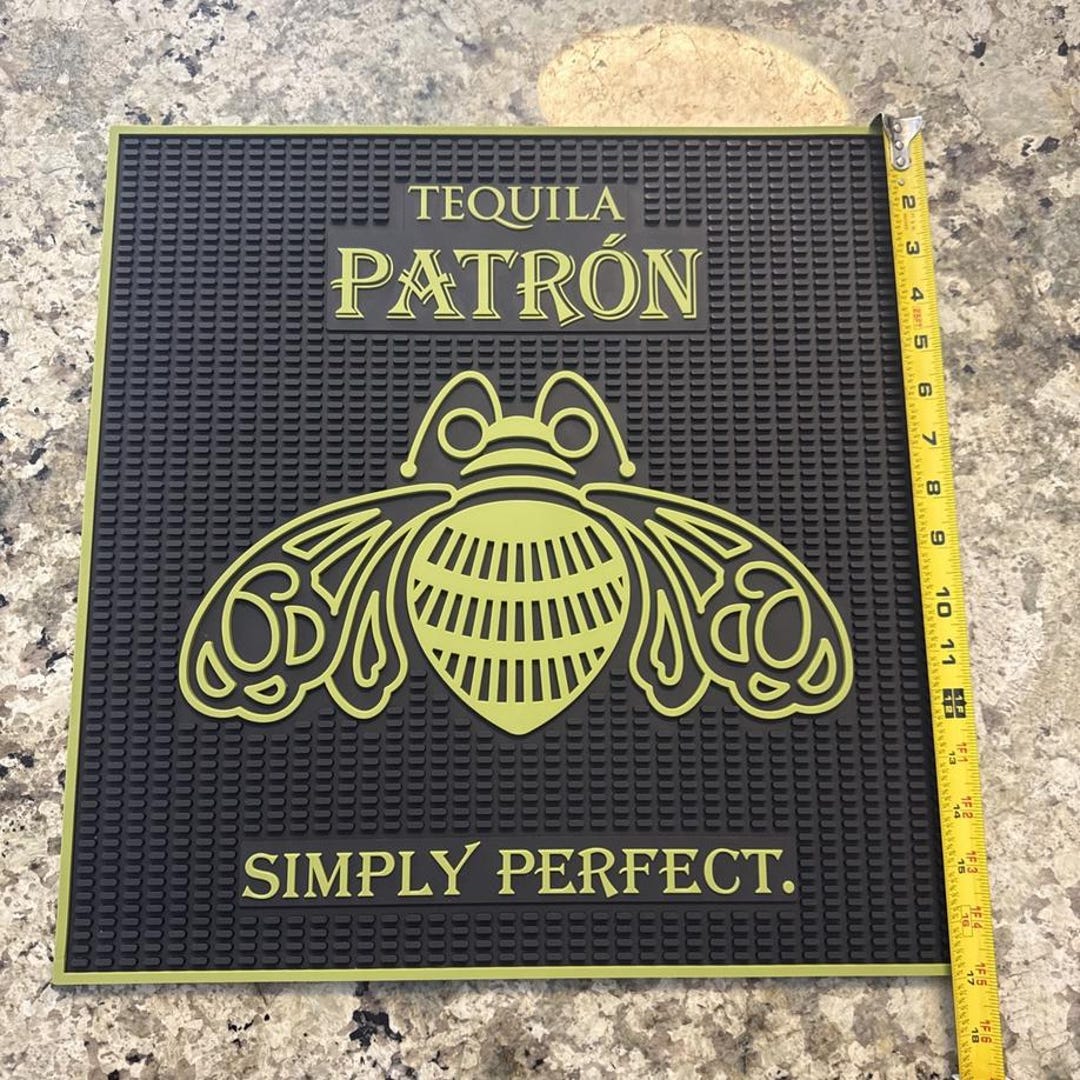 Patrón Tequila Bar Mat: Rubber Spill Mat With Bee Logo - Etsy