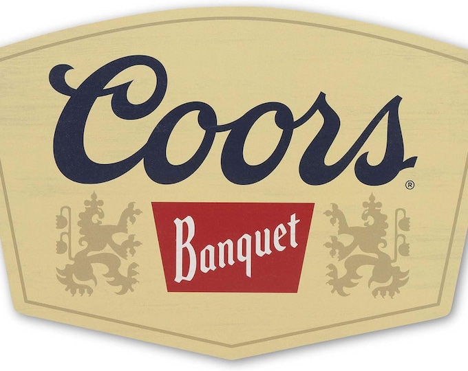 Coors Banquet Vintage Wood Wall Decor – Classic Coors Sign for Man Cave, Bar, or Game Room – 17"x11" – Made in the US