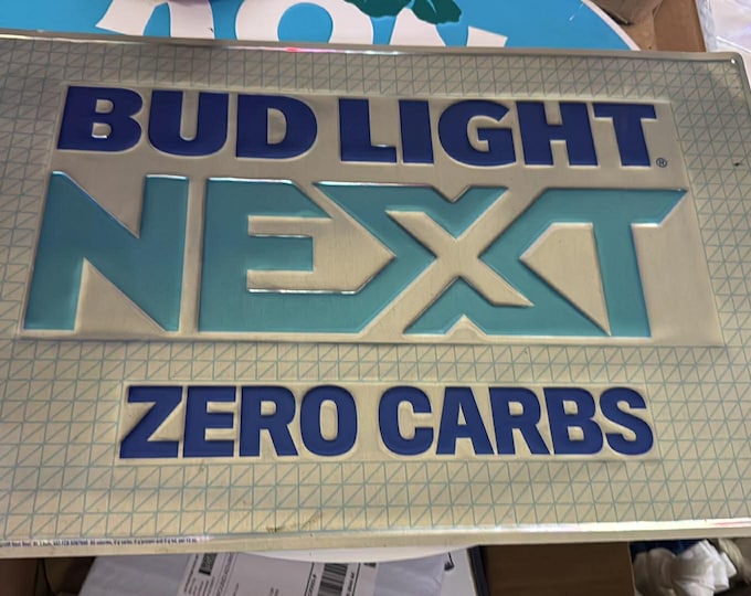 Bud Light NEXT Zero Carbs Embossed Metal Sign – 23” x 17” –