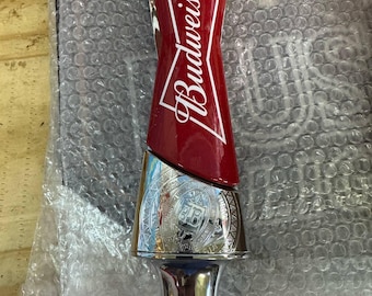 Vintage Budweiser Double Sided Beer Tap Handle - Authentic Bar Decor