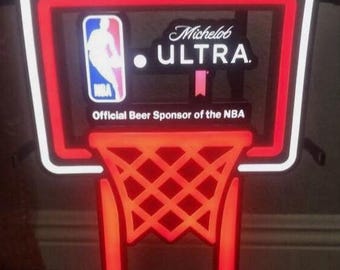 Michelob ULTRA NBA Neon LED Sign 18x12 | Basketball Beer Bar Light Mancave Decor