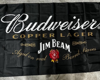 Budweiser Copper Lager Jim Beam 3x5 Flag – New Beer Banner Man Cave, Bar, Garage