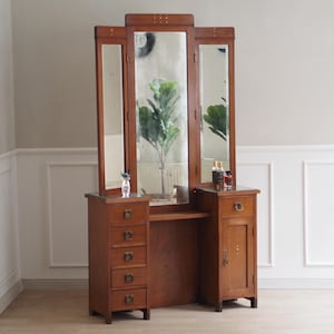 Antique Art Nouveau dressing table, vintage dressing table, antique chest of drawers with mirror for the hallway or bedroom